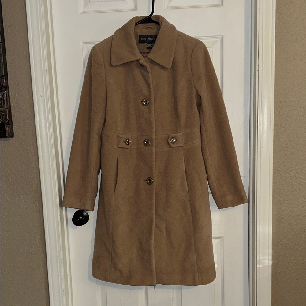 Covington Women's Camel Trench Coat Khaki Lighter than picture